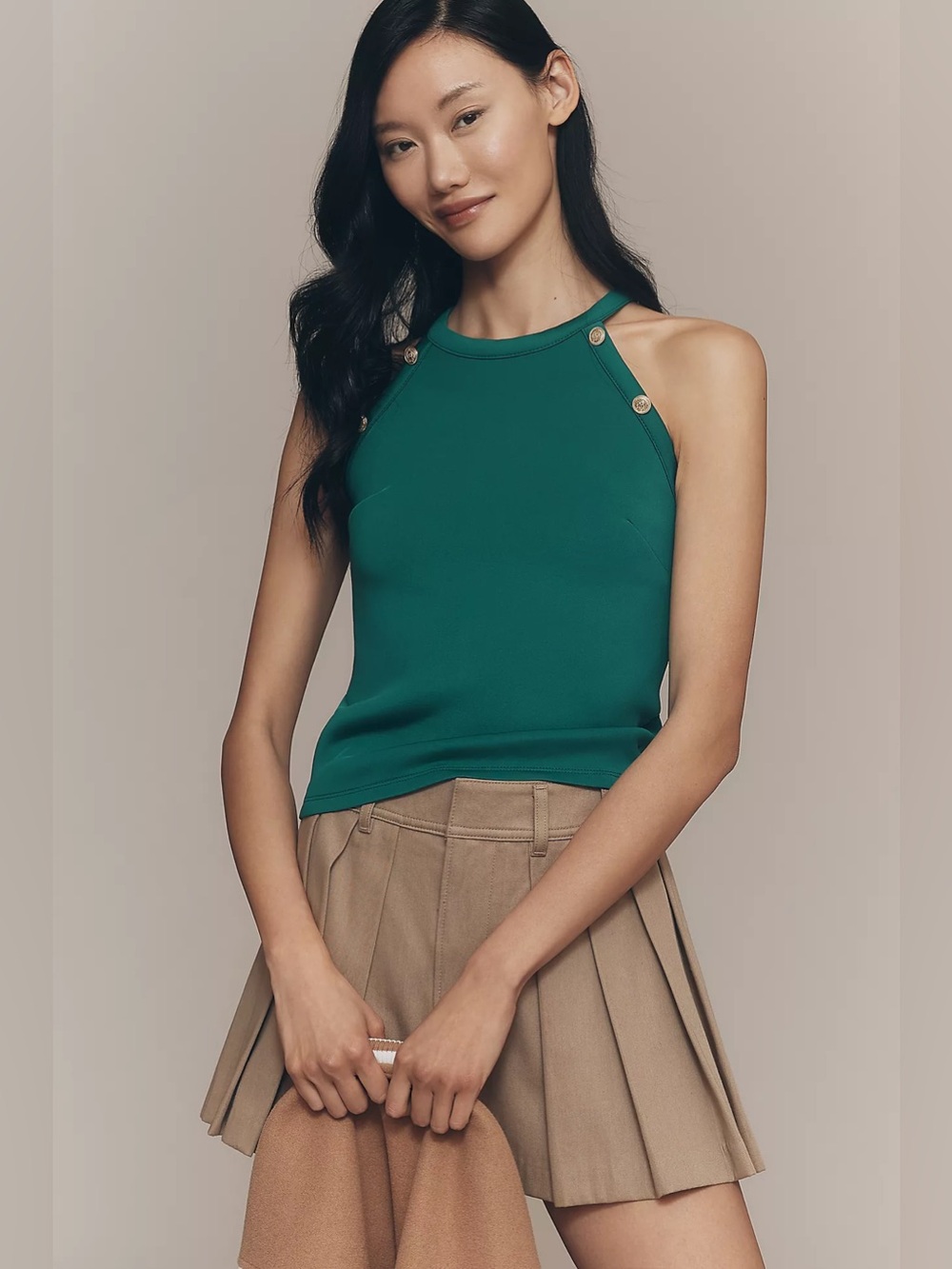 Maeve High-Neck Button Tank